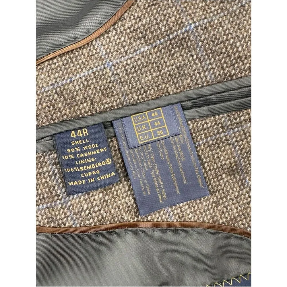Brooks Brothers Mens Madison Cashmere Wool E. Thomas Herringbone 44R Sport Coat